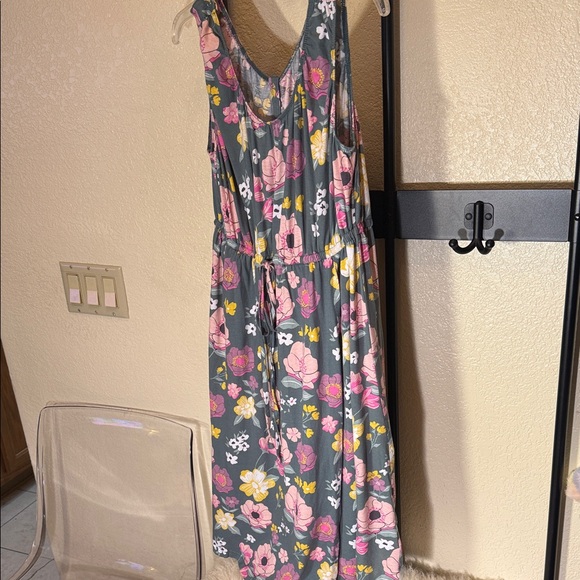 Baby Be Mine Floral Maxi Dress - Gray and Pink - Picture 15 of 16